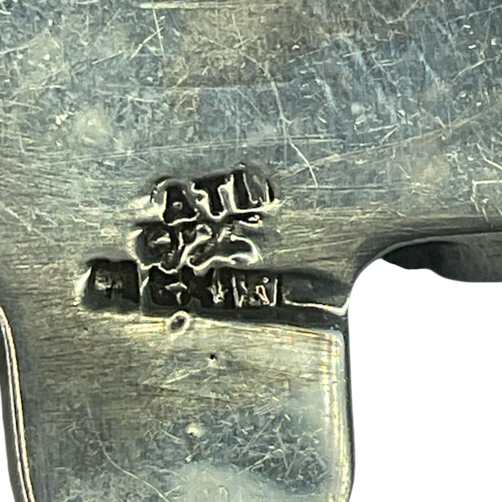 Handcrafted ATL Taxco Mexico Sterling Silver Multi-Gemstone Inlay Cross Pendant - Picture 4 of 10